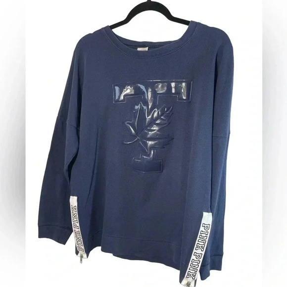PINK With 5th & Ocean “T” Blue Sweatshirt Size Small - Picture 1 of 7